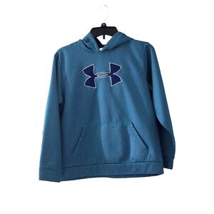UNDER ARMOUR Youth Sz L Loose Sweatshirt Outdoor Sports Geometric Blue Hoodie